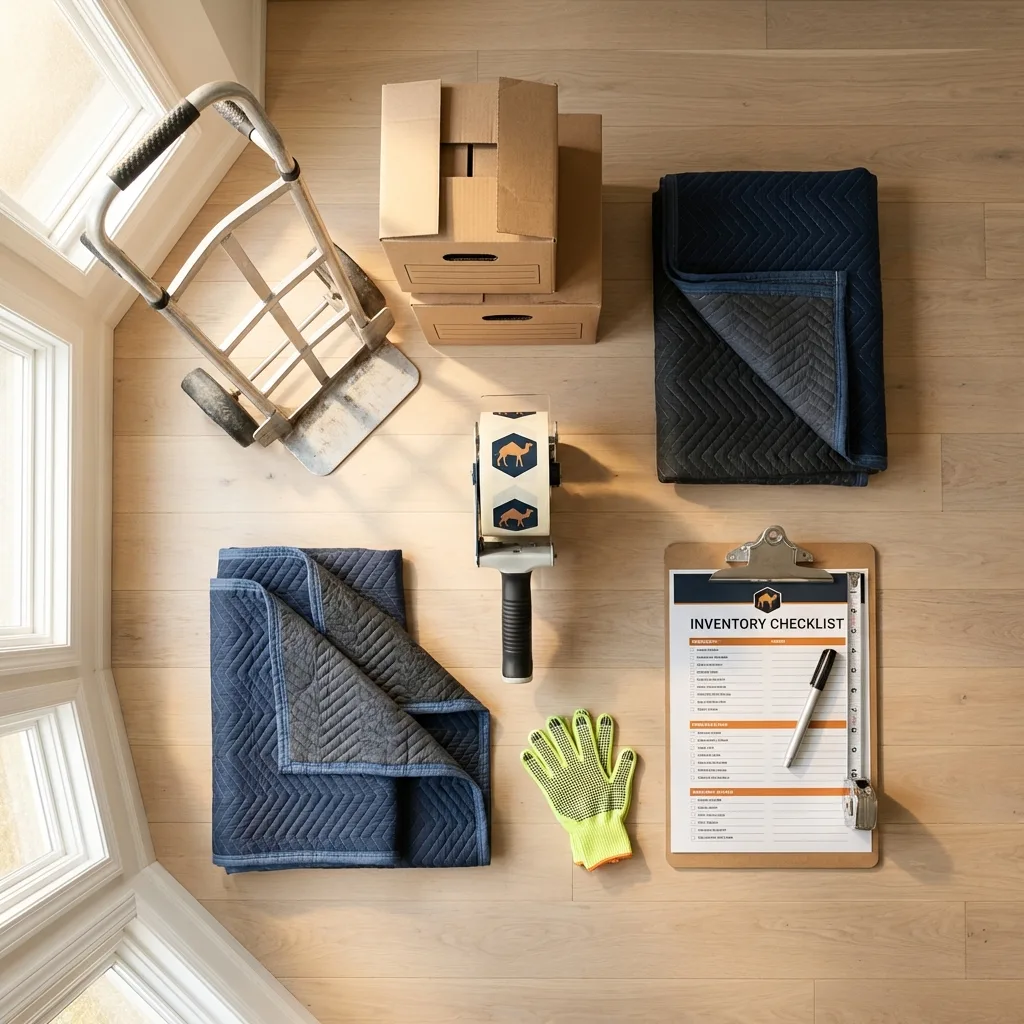 Professional moving supplies and packing materials layout for Clifton Springs residential relocations